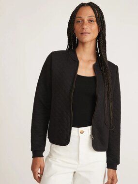 Marine Layer Corbet Quilted Bomber Jacket Navy | Cotton/Rayon Blend | Women’s M